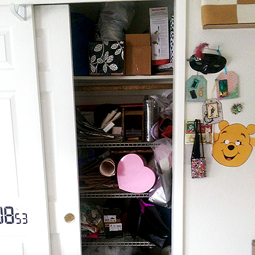 And here are her closet storage shelves.