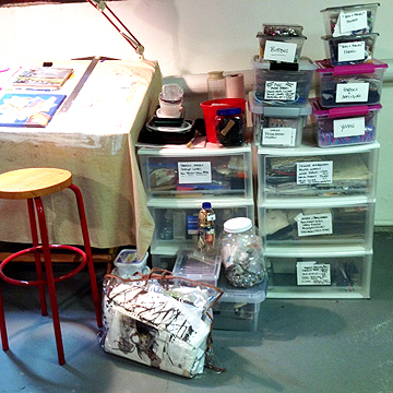 A close up of her storage containers… clear containers is where it is at, people!