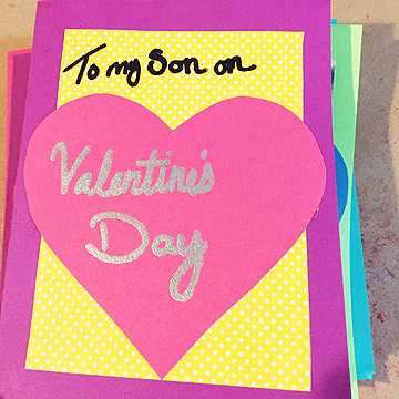 For her son’s card she started out sweet…