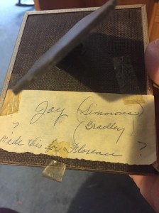After Aunty Flo and Uncle Lynn passed away this made its way back to Katie (she isn’t really sure how). Again, this is at least 35 years old… probably closer to 37 so it has browned with age and can no longer be removed from the frame for fear of it crumbling. This was before good quality archival papers, glass, and glue were easily acquired things.