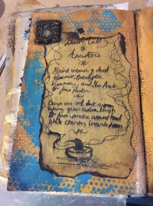 Katie's completed Journal Pages with framed images.