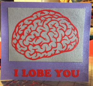 And Katie finally got her machine to properly cut so she could deliver this card to her friend when she visited him in the hospital the day after his Valentine’s Day surgery.